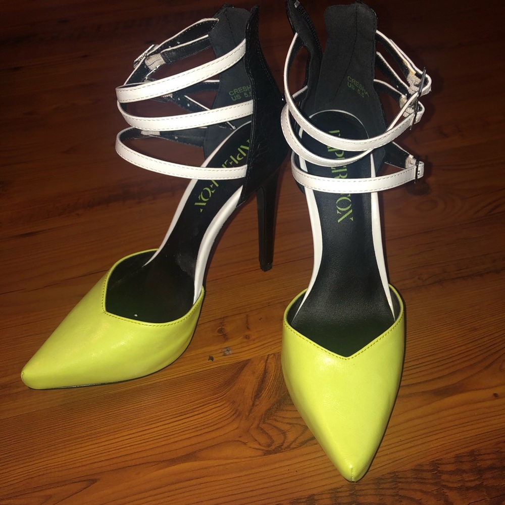 Neon yellow heels